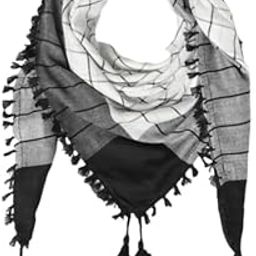 Cotton Blend LIFESTYEL Stylish & Versatile Fashion Scarf For Men - Checks Pattern Desert Shemagh/Keffiyeh Scarf Modern Look For Men's And Women (Black), (Unisex)-33