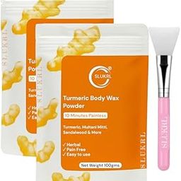 SLUKRL Herbal Wax Powder for Men & Women, Quick, Pain-Free, Natural Hair Removal Cream Turmeric Facial Wax Powder (200g)-image-96