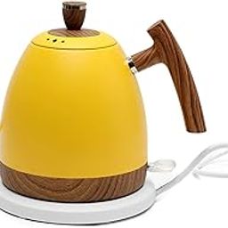 "THE POUR-FECT" Electric Goose Neck Kettle with Wooden Handle | Stainless Steel Body | Long Narrow Spout Neck with 90 Degree pouring angle | Pour Over Coffee Tea Maker | 0.8L 1200W 220V (Mimosa)-image-24