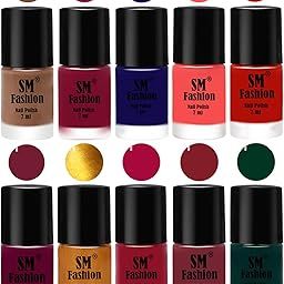 SM FASHION®Quick Dry One Stroke Color Nail Paint Combo Offer Set of 10 in Wholesale Rate 7 ml each-11