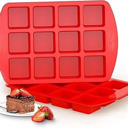 Silicone Chocolate Brownie Molds, 12 Cavities Square Silicone Soap Molds for Homemade Craft Soap Mold, Cake Mold, Chocolate Mold ＆ Ice Cube Tray, Jelly, Jello (Random Colour)-picture-30