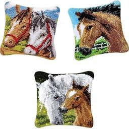CALANDIS™ 3 Set Latch Hook Kits for DIY Pillow Cover Sofa Cushion Cover 43x43cm | Latch Hooking Kits | Latch Hooking | Rug Making | Needlecrafts & Yarn-19