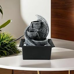 Nostrae by Ekhasa Modern Water Fountains for Home Decor | Cascade Waterfall Fountain Indoor for Living Room, Balcony & Garden Outdoor | Small Mini Fountain Water Falls Showpiece,Home Decoration Items-image-81