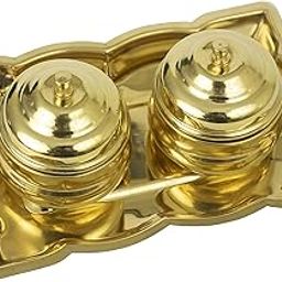 Spillbox Traditional Handcrafted Brass Thali Haldi kumkum Chandhan Holder Stand Plate with Lid for Pooja|Puja Rectangle Thali with Bowl|Brass Pooja Thali| Worship-Rectangle Leaf-2 Bowl-8