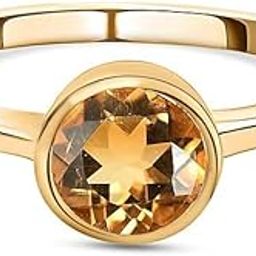 925 Sterling Silver Birthstone Ring for Women | 2 Ct Solitaire Bezel Set Gemstone | 18K Gold Plated | Handcrafted Jewelry | 12 Birthstones | Gift for Wife, Girlfriend, Her-image-46