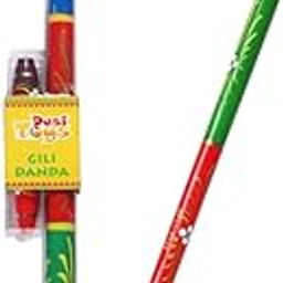 Desi Toys Gilli Danda | The Stick and Peg Game | Traditional Indian Kitti Pul | Classical & Nostalgic Gulli Danda | Outdoor Games | Wooden Viti & Dandu Included | for Kids & Family | for 8 Years & up-23