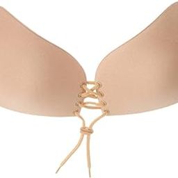 Silicone Self Adhesive Magic Push Up Strapless Invisible Bras Backless HOT C Beige-image-36
