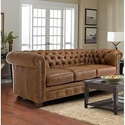 ES ESPINHO ESPN0049 Solid Sal Wood Leatherette Upholstered Button Tufted Chesterfield 3 Seater Sofa Set for Living Room, Light Brown Color-image-95
