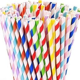 SANWALSA [6 mm, Pack of 100, Multicolor] Biodegradable Disposable Multicolor Paper Straws | Eco-Friendly Rainbow Drinking Paper Straws | Cold Drinks Juice Cocktails Soda (Non-Bendable)-image-28