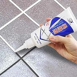 DPISZONE Tiles Gap Filler Waterproof Crack Grout Gap Filler Agent Water Resistant Silicone Sealant for DIY Home Sink Gaps/Grouts Repair Filler Tube Paste for Kitchen, Bathroom (180 Ml White)-image-74