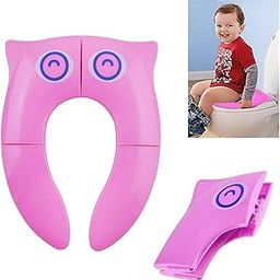 TONY STARK Plastic Foldable Portable Baby Toilet Potty Seat Cover Western Potty Trainer Cover, for Kids, Toddlers, Boys & Girls (1 to 7 Years) – Travel-Friendly With Carry Bag (Pink)-picture-2
