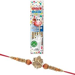 Quick Milk Magic Sipper Straw with Premium Ganesha Rakhi | Rakhi Gift For Brother | Magic Sipper Straw | 02-0