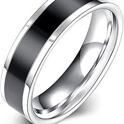 Rings for Men Black Band Ring Noble Men Band Style Titanium Steel Ring for Men & Boys. (10)-image-30