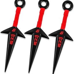 TecoKart® 3 Pcs Naruto Kunai Set - Red Shuriken & Space Ninjutsu Kunai - ABS Anime Cosplay Props for Naruto, Minato - Japanese Anime Accessories (14cm/5.51in)-image-2