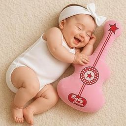 BDA-Bolster Pillow for Baby 6+ Month's, Contains 2 Cylindrical Cushion Bolster Set, Rolling Takiya Newborn Baby Teddy Bear Soft Toys (Guitar Pillow for Baby Kids Pink)-image-39