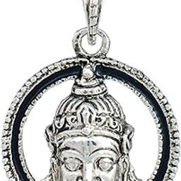 � Silver Plated Multi Color Veer Hanuman Face Hanumanji/Bajrangbali Locket Pendant Necklace Religious Jewellery for Men/Women-4