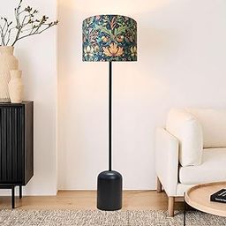 swastara Black Floor Lamp 5ft with vanrai Shade – Modern Standing Lamp for Living Room & Bedroom – LED Bulb Included – Minimalist Home Lighting-image-0