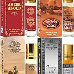 AL-NAJAF 8ML ROLL ON ATTAR | AMEER AL OUD | ARABIAN OUD | AMOUAGEOUD | OUD SANAYA | COMBO OF 4-picture-1