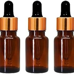 BihariBrothers® 15ml Glass Bottle with Dropper + Glass Pipette Golden Cap (Amber 15 ML X 3Psc))-11
