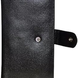 Pure Leather Black Men' Long Travel Wallet with Card Holder & Coin Pocket-47