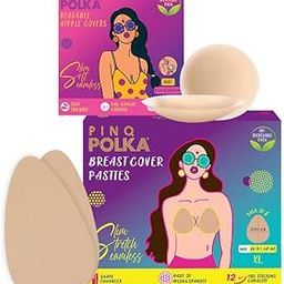 Breast Lift Tape Pasties 6 Pcs DD-E Cup Size with 10 Nipple Pasties & Reusable Nipple Cover 10 Cm|Shape Enhancer Body Tape|Skin Friendly, Push Up Tape | Nude Color- Combo of 18 pcs-image-57