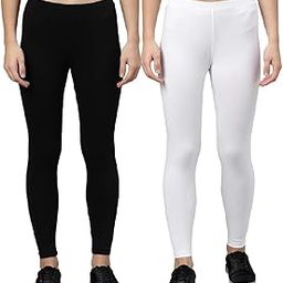 ZAYANQA Combo of 2 Slim Fit Solid Stretchable Cotton Leggings for Women Ankle Length with Ultrasoft Wide Elastic Waistband| Comfortable Ankle Length Leggings |Fashionwear| Pack of 2|-image-54
