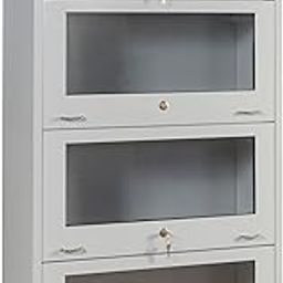 S SHUBHAM FURNITURES PVT. LTD. Steel Bookcase | Bookrack | Book Cabinet | Glassdoor Cabinet for Home Library Kitchen Light Grey Color-image-70