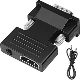atdaraz HDMI to VGA Adapter Converter, Active Male VGA to Female HDMI Converter Connector Adapter with 3.5mm Jack Stereo Audio Output Cable (Black)-image-50