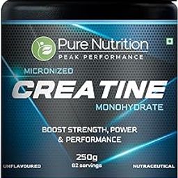 Pure Nutrition Micronised Creatine Monohydrate Powder (250g), Pre/Post Workout Supplement, Instant Energy for Athletic Performance, Fast Recovery, Increased Muscle Mass, Unflavoured, 33 Servings-image-89