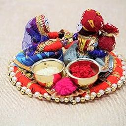 JH Gallery Handmade Dolls Rakhi Roli Kumkum Chawal Holder Home Decorative Gifting Item Chopda For Raksha Bandhan (Pack of 1), Multi-coloured-image-51