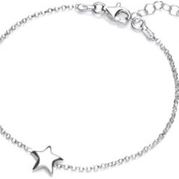 Pure 925 Silver Star Bracelet Chain 7.25" and 1" extension Bracelet-image-64