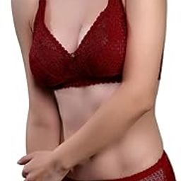 LP london paree Lingerie Set Bra Set Panty Set Women's Non-Wired Seamless, Non-Padded, Super-Combed Cotton Elastic Stretch, Medium Coverage, Detachable-Strap t-Shirt Bra (PDISE_32 Maroon) (1 Pair)-picture-19