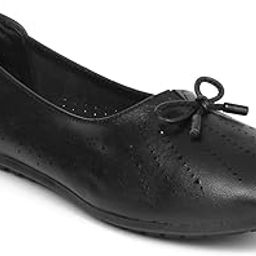Genuine Burnished Leather Brogue Bellies for Women with A Bow ZFRO-01 for Casual, Formal, & Ethnic Wear | Crafted with Anti-Slip SoleI & Memory Foam Cushioned Insole-50