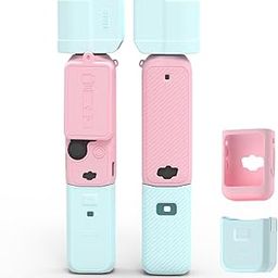 BRDRC Pocket 3 Silicone Cover, Protective Case Lens Protector Scratch-Resistant Sleeve Skin Compatible with DJI OSMO Pocket 3 Creator Combo Accessories(Blue + Pink)-image-95