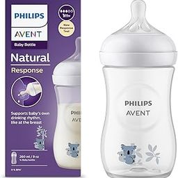 Philips Avent Natural Baby Feeding Bottle | No.1 Brand Recommended by Moms Worldwide | Ideal for 1 months+| Natural Response Technology Mimics Breastfeeding | Uniquely Designed Nipple releases milk only when baby drinks | Pack of 1 | SCY903/67-28