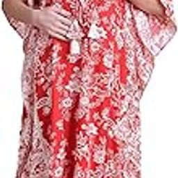Rayon Floral Red Maternity Kaftan/Free Size/Feeding/Nursing/Zipper/Drawstring/Printed/Full Length-image-67