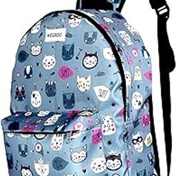 Printed Waterproof Casual School collage Backpack, Stylish Travel Water Resistant and Lightweight Daypacks Bag for Girls Boys (Grey kitty)-image-99