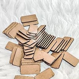 R&H MDF Shapes 1 INCH Bases, 50PCS, for Crafts, DIY Projects, Keychains, Decorations, & Acrylic and Oil Painting, & Other Activities etc. (Rectangle 50PCS)-image-87