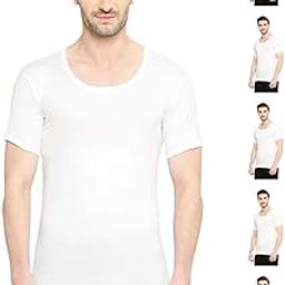 Bonus Classic Round Neck Premium Cotton Vest with Sleeves, 100% Combed Cotton, Antibacterial and Odour Control Vest for Men’s-32IN, Pack of 6 (White)-picture-20
