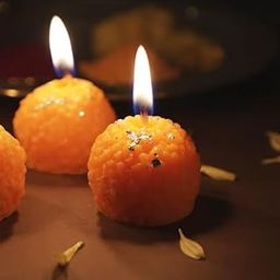 Scented Sense Laddu Candles Set of 4, 110gm Smooth Finish Candles Perfect for Decorations, Meditation, Stress Relief and Festival Celebrations Burn Time 4hr Each-image-42