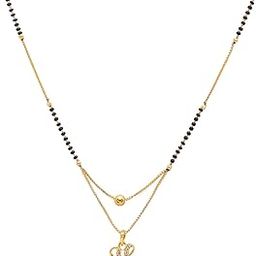H name Letter Diamond Attached Alphabet Pendant 18 Inch Mangalsutra-image-71