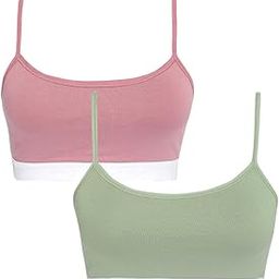 Pack of 2 Girls Double Layer Printed Sports Bra, Non Padded, Non Wired,Girls Beginners Bra-image-81