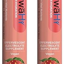 PawaHy Electrolyte Energy Reload Instant Hydration with Immunity Building, Ashwagandha, Vitamin C, Zinc, Multivitamins & Herbs-Pack of 2 (30 Tablets) -Orange (Strawberry)-27
