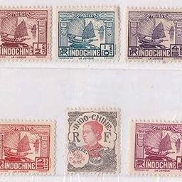 French Colony Indo China Dead Country Stamp Composition-image-0