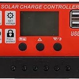 Ubervia® Auto Solar Charge Controller, 12V/24V Solar Panel Controller Multiple Protection Dual USB 3 Stage Charging LCD Display for Home for Industry for Business(#8)-18