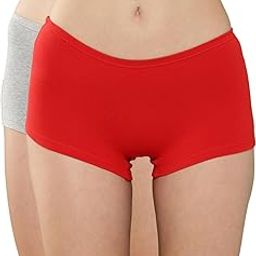 Women Solid Cotton Blend Mid Waist Full Coverage Boy Shorts |Soft Stretch Breathable Ladies Boy Shorts Style Underwear Brief for Women (Pack of 2)-10