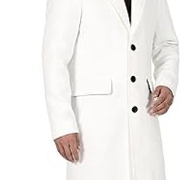 Men's Winter Wool Blend Mid-Length Peacoat Single Breasted Notched Collar Coat-image-55