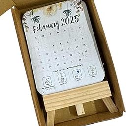 Sow and Grow Plantable Calendar 2025 with Seeds in Every Page | 4x5 Inch Size – 13 Sheet Calendar | Colourful Floral Design | Eco-Friendly with Wooden Easel | 2 Varieties of Flower Seeds-image-20