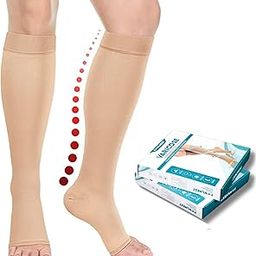 FOWLNEST Cotton Medical Compression Stockings for Varicose Veins Class 2 | Compression Socks | dvt stockings for women | Stockings for Men & Women | Varicose Vein Stockings -Knee Length- Large-16