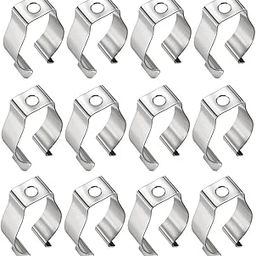 uxcell 12 Pcs T8 U Clip for Fluorescent Tube Lamp Nickel-Plated Manganese Steel Lamp Bracket Holder-image-4